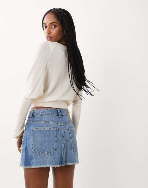 Cotton On original denim mini skirt in bobby blue rip, 5 of 5