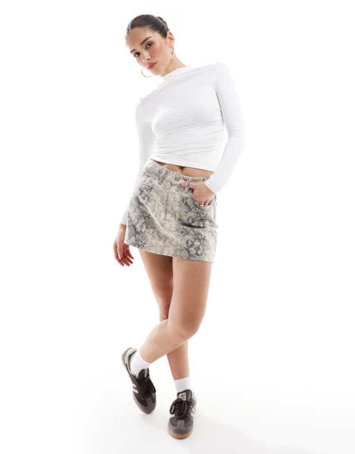 Cotton On Original denim mini skirt in brown - BROWN