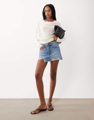 Cotton On original denim minikjol i bobby blue med revor — kjol med fickor från ASOS