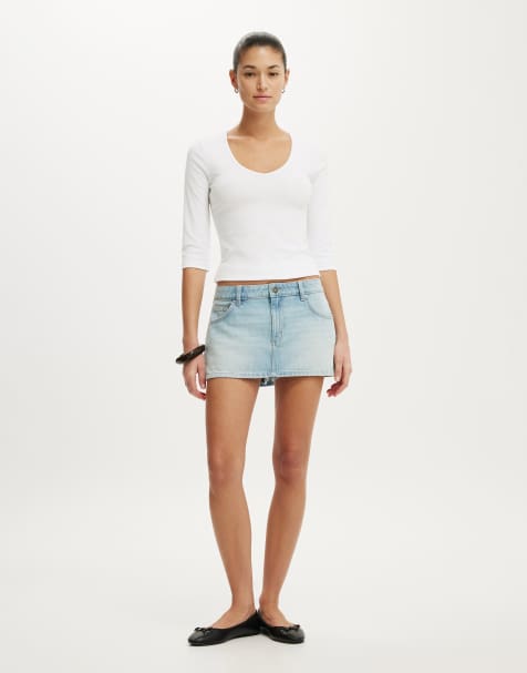 Cotton On Original denim skort in blue - view 1