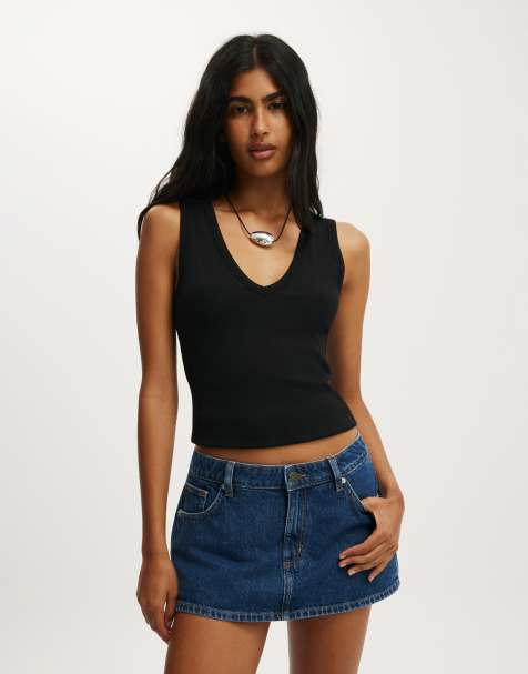 Cotton On Original denim skort in blue