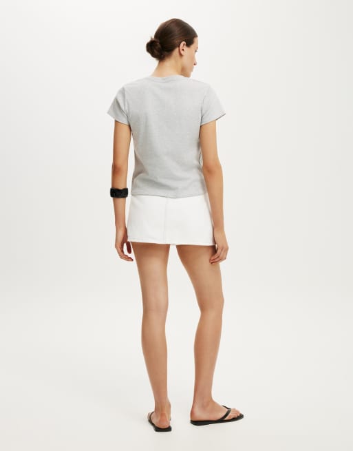 Cotton On Original denim skort in white, 3 of 4