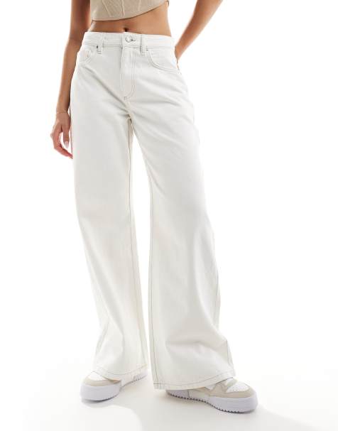 Cotton On – Original – Klassische Jeans in Weiß mit weitem Bein - view 1