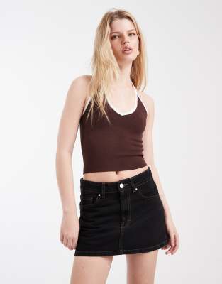 Cotton On - Original - Mini-Jeansrock in Schwarz