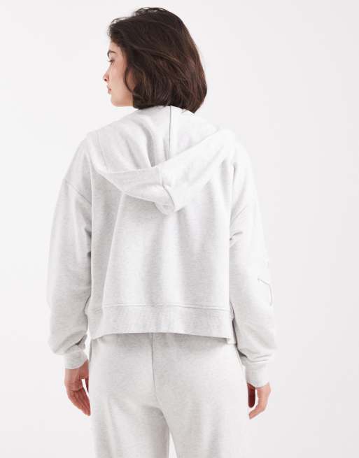 Cotton On – Oversize-Kapuzenpullover in meliertem Wolkengrau mit Stern-Applikation, Kombiteil, 4 von 4