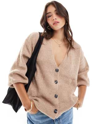 Cotton On - Oversize-Strickjacke in Kamelbraun-Neutral