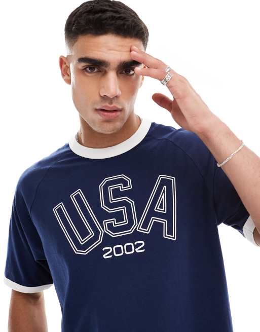 Cotton On – Oversize-T-Shirt mit „USA 2002“-Grafik