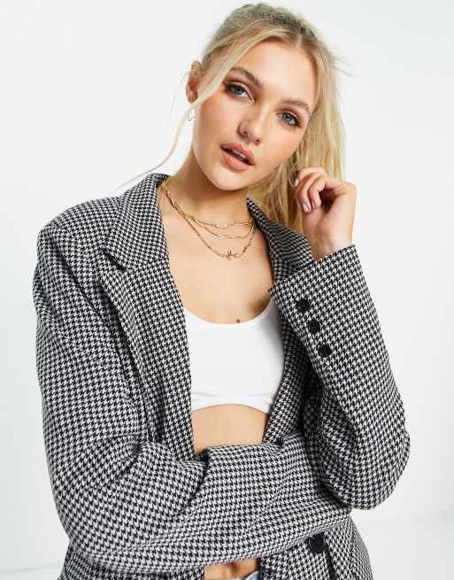 Houndstooth shop oversized blazer