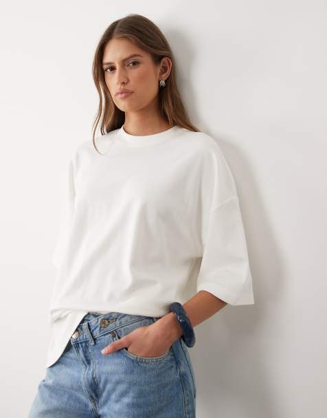 Cotton on oversized crew tee in white - view 1