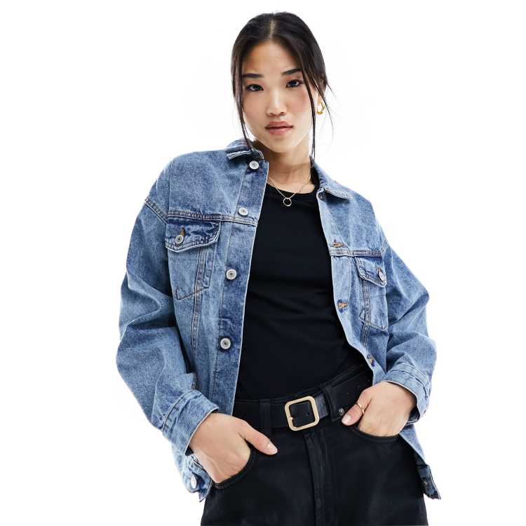 Cotton On oversized denim jacket in vintage wash blue ASOS