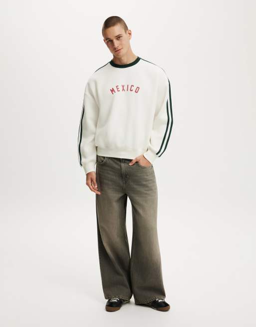 Cotton On Oversized graphic crew sweater in beige, 2 of 4