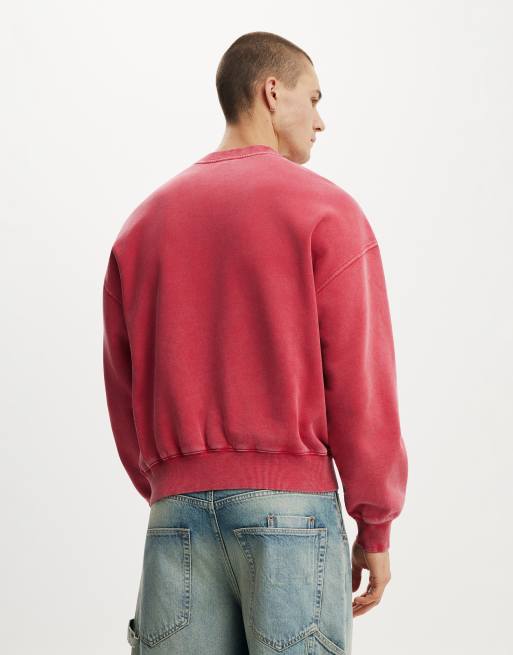 Cotton On Oversized graphic crew sweater in red, 2 of 4