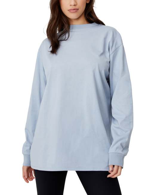 Cotton On oversized long sleeve tee in vintage blue 