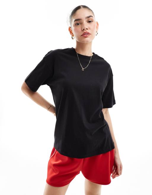 Cotton On - Oversized og sort T-shirt med firkantet pasform