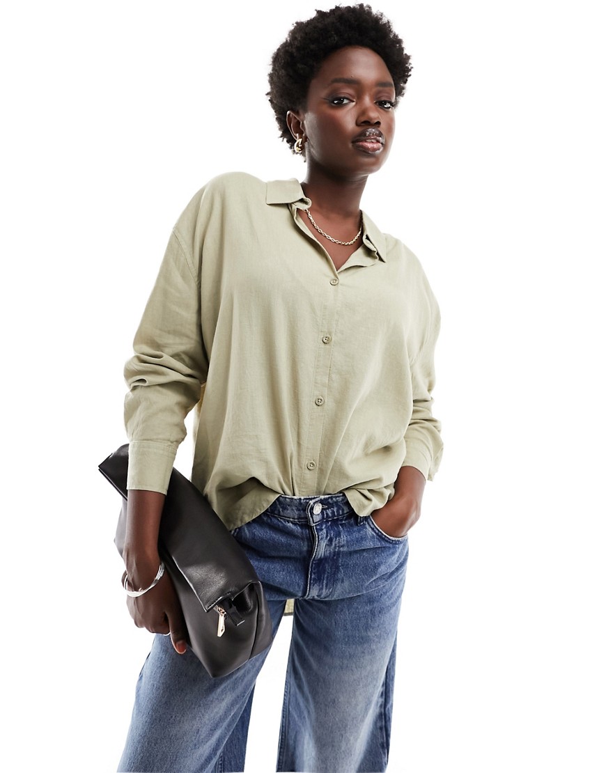 Cotton:On Cotton On oversized shirt in khaki-Green