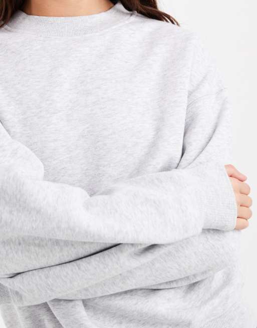 Cotton On oversized sweatshirt in soft grey marle, 4 of 4