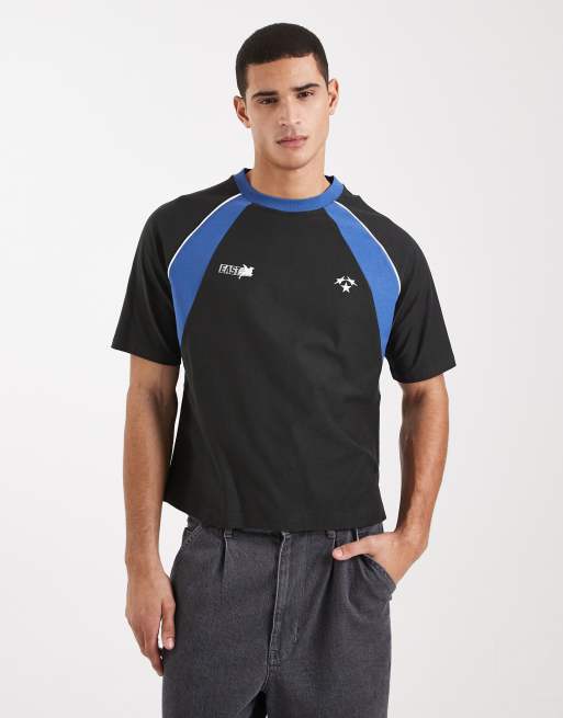 Cotton On - Oversized T-shirt i forvasket sort med firkantet pasform og grafisk print, 1 af 5