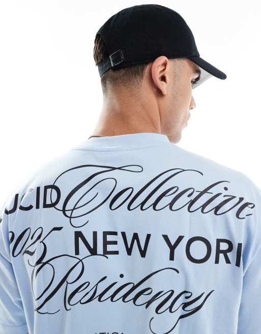 Cotton On - Oversized T-shirt met grafische print in parelblauw, 3 van 4