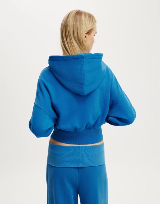 Cotton On Oversized zip through hoodie in blue, 4 of 4