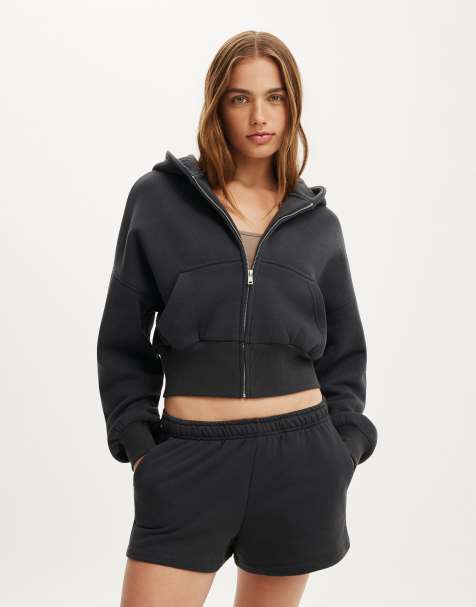 Cotton On Oversized zip through hoodie in charcoal