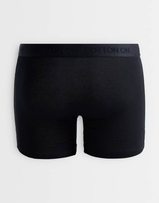 Cotton On pakke med 3 bomuldsboksershorts i sort, 3 af 3