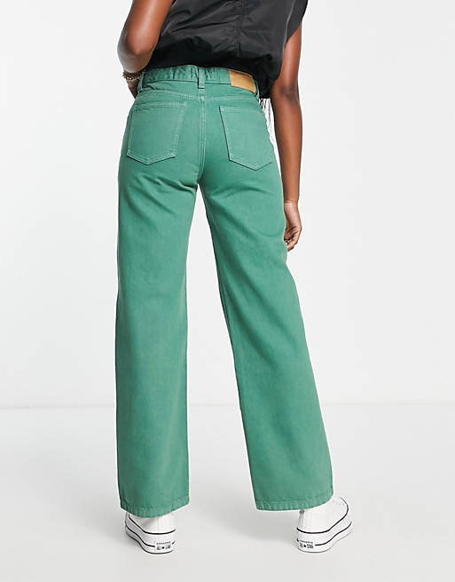 Cotton On panel straight leg jeans in green