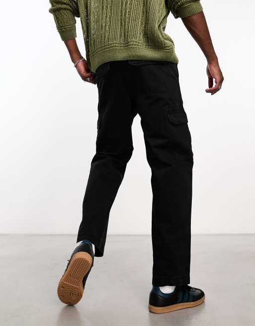 Cotton On - Pantalon cargo décontracté à chevrons - Noir, 3 de 4
