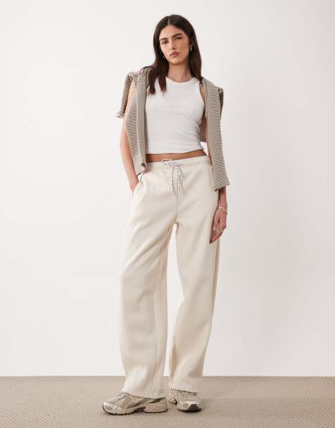 Cotton On - Pantalon de jogging duveteux coupe barrel - Sésame chiné - view 1