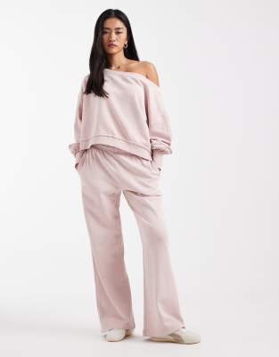 Pantalon de jogging large d'ensemble - Nuage blush délavé-rose 38