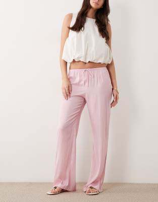 Cotton On - Pantalon de pyjama ample en satin rayé - Rose délavé