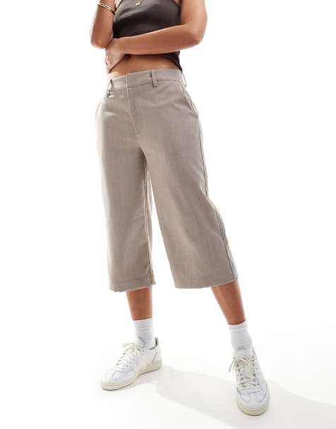 Cotton On - Pantalon longueur 3/4 à taille basse - Taupe - view 1