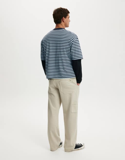 Cotton On - pantalón worker holgado en beige, 4 de 4