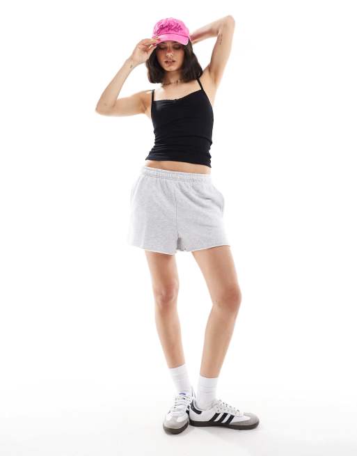 Cotton On - Pantaloncini corti classici in pile grigio mélange in coordinato