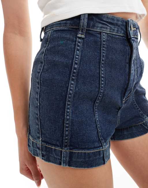 Cotton On - Pantaloncini di jeans blu a vita alta, 4 di 5