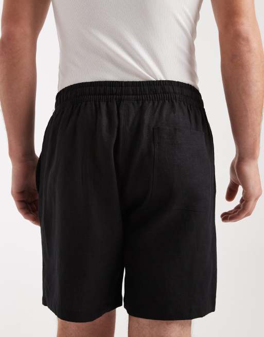 Cotton On - Pantaloncini in lino neri, 4 di 5