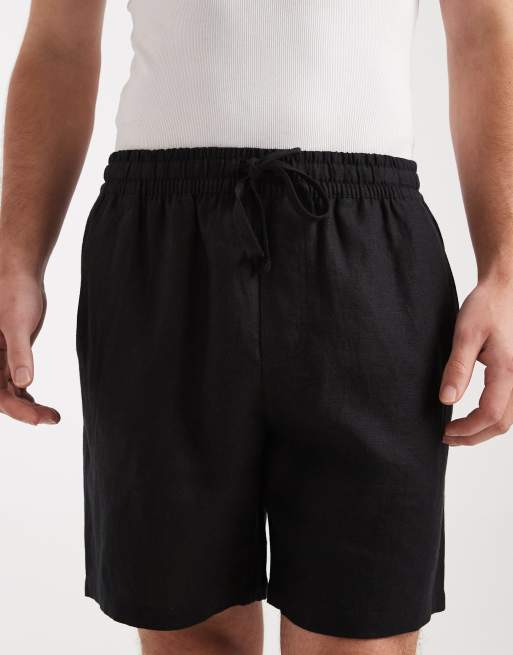 Cotton On - Pantaloncini in lino neri, 5 di 5