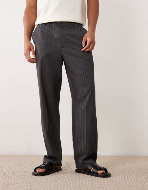 Cotton On - Pantaloni ampi color antracite gessati con pieghe, 2 di 5