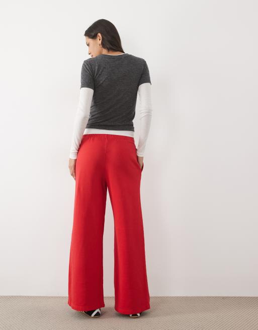 Cotton On pantaloni della tuta ampi rosso petalo, 4 di 5