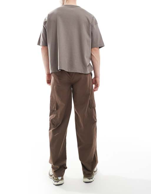 Cotton On - Pantaloni larghi cargo marrone cioccolato , 2 di 5