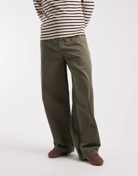 Cotton On - Pantaloni sportivi super larghi color verde militare - view 1