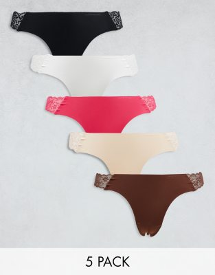 Cotton:on Cotton On Party Panties Seamless Thong 5 Pack-multi