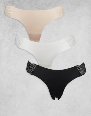 Cotton On - Party Pants - 3er-Pack nahtlose G-Strings-Bunt