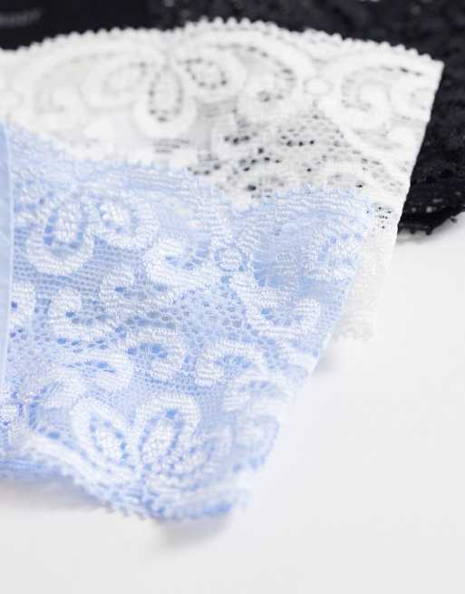 Cotton On - Party Pants - Confezione da 3 perizomi senza cuciture neri, blu e bianchi, 3 di 3