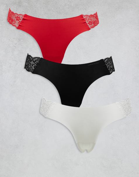 Cotton On - Party Pants - Lot de 3 strings sans coutures - Noir, rouge et blanc - view 1