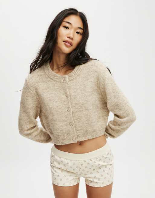Cotton On Peached jersey boyshort in teddy antique white