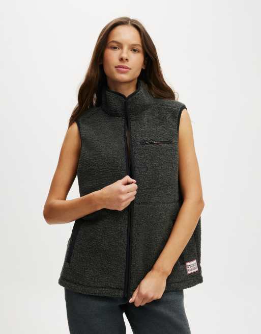 Cotton On Peak sherpa vest in charcoal