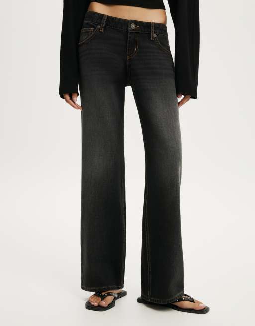 Cotton On Petite low rise straight jean in black, 3 of 4