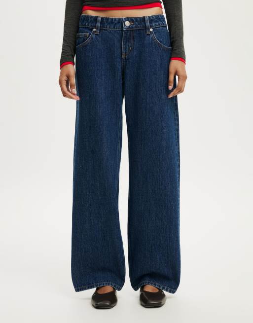 Cotton On Petite low rise straight jean in blue, 3 of 4