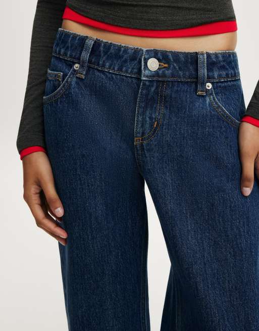 Cotton On Petite low rise straight jean in blue, 4 of 4