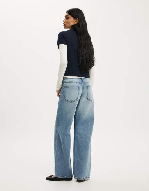 Cotton On Petite low rise straight jean in blue, 2 of 4